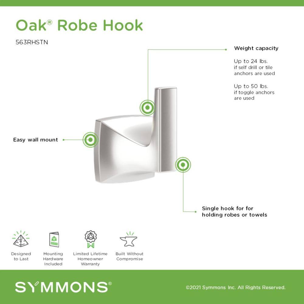 Satin Nickel Wall Mounted Robe and Towel Hook