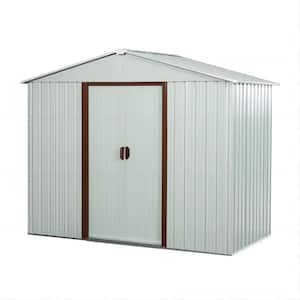 6 ft. x 5 ft. Outdoor White Metal Shed Storage with Metal Floor Base (30 sq. ft.)