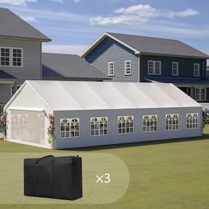 20 ft. x 40 ft. Outdoor Large Event Canopy Garden Gazebo Wedding Party Tent in White with Removable Sidewalls