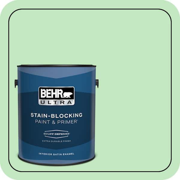 BEHR ULTRA 1 gal. #450A-3 Mountain Mint Extra Durable Satin Enamel Interior Paint & Primer