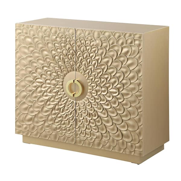 Acme Furniture Ellette 40 in. Gold Rectangle Wood Console Table