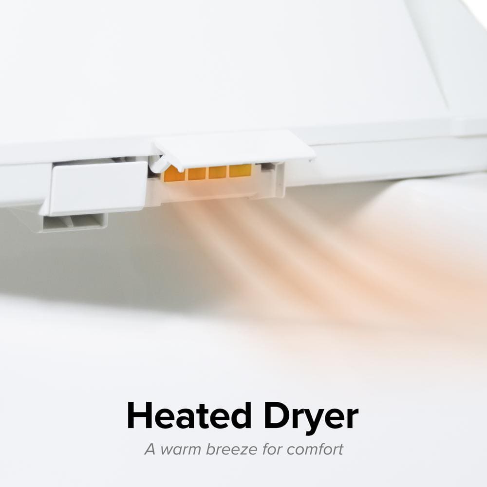 White Elongated Electric Bidet Toilet Seat with Remote Control