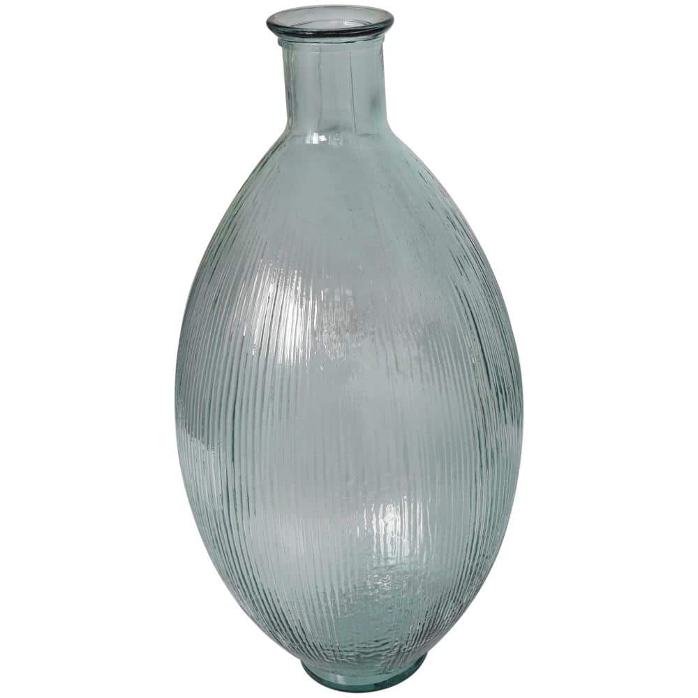 Asymmetrical Handcrafted Clear Glass Table Vase