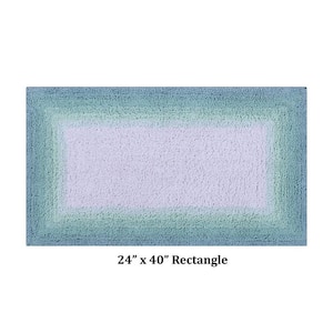 Torrent Collection 24 in. x 40 in. Blue 100% Cotton Rectangle Bath Rug