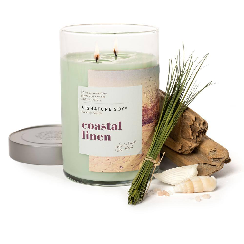 White Lavender Coastal Linen Scented Soy Jar Candle