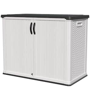 48 in. W x 25.4 in. D x 37 in. H Horizontal Resin Outdoor Storage Cabinet, White