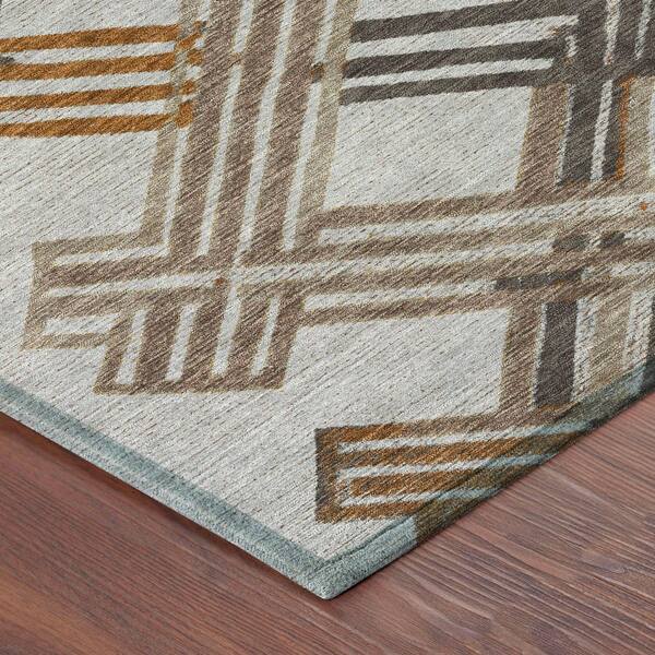 Chantille Machine Washable Indoor/Outdoor Abstract ACN2452 Gray 8 ft. x 10 ft. Area Rug