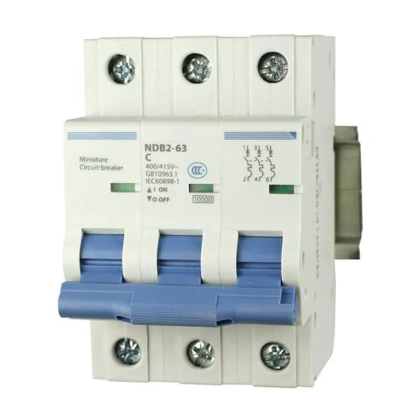 40 Amp, 480-Volt AC, 3 Pole, DIN Rail Mount Miniature Circuit Breaker, Trip Curve: C, UL1077
