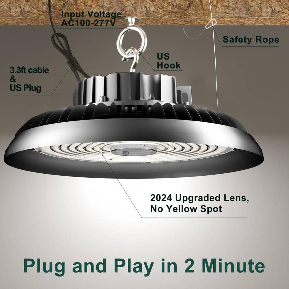 350W Black Aluminum UFO LED High Bay Light Set