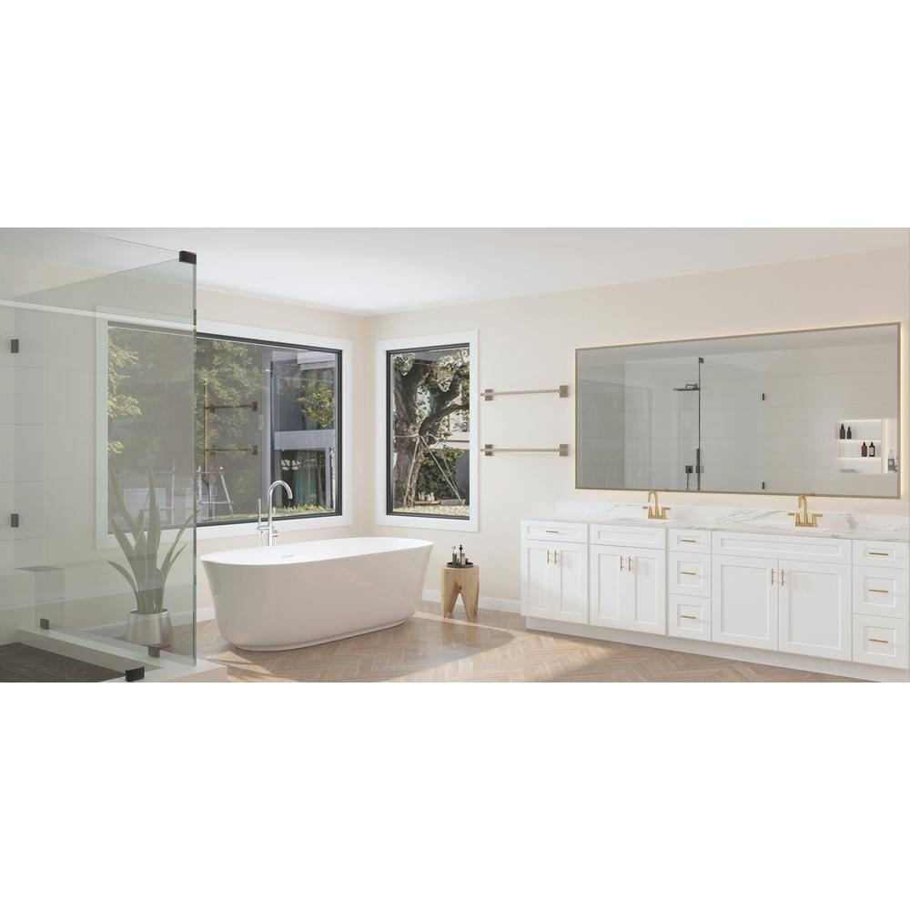 Shaker White Solid Wood Freestanding Vanity Cabinet with Drawers