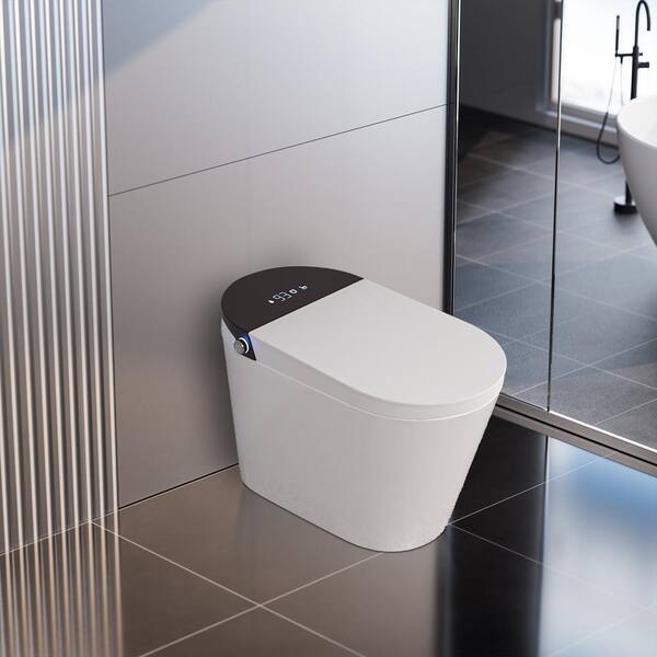CASAINC Elongated Electric Smart Bidet Toilet with Auto Open, LED Display, and Warm Water Wash