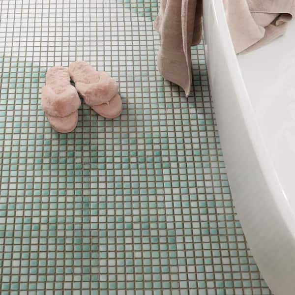 Hudson Edge Mint Green 12 in. x 12 in. Porcelain Floor and Wall Mosaic Tile (10.6 sq. ft. /Case)