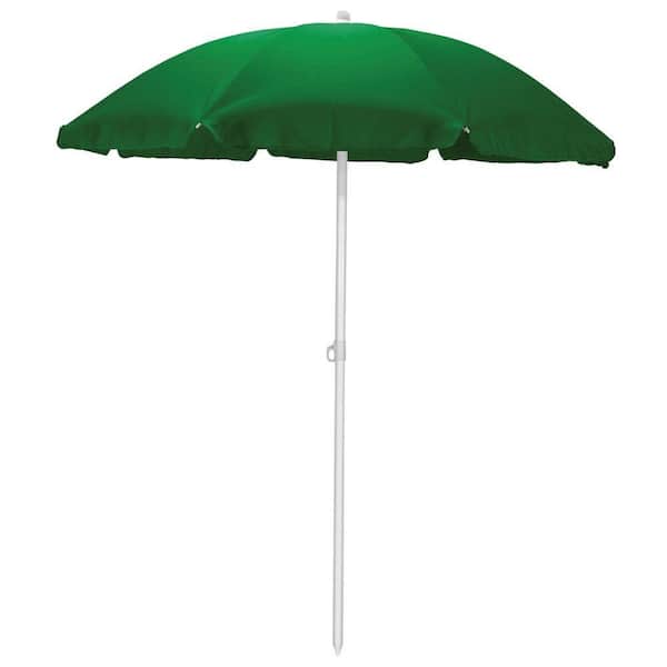 Picnic Time 5.5 ft. Beach Patio Umbrella in Hunter Green