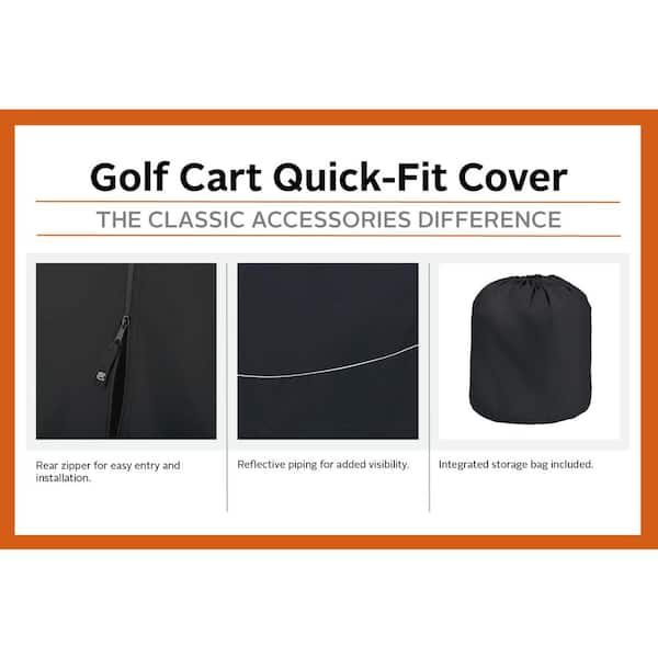 Classic Accessories Fairway Long Roof Golf Car Quick-Fit Cover Black  40-064-340401-00 - The Home Depot