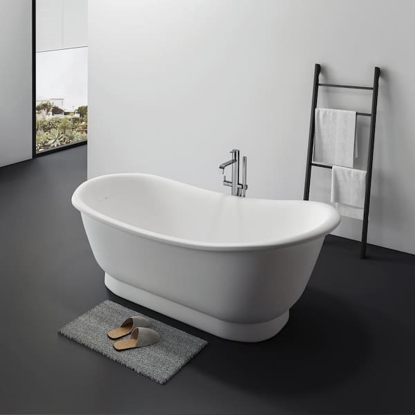 Barclay RTOVN64-OF-WH Howe 65 Resin Freestanding Tub