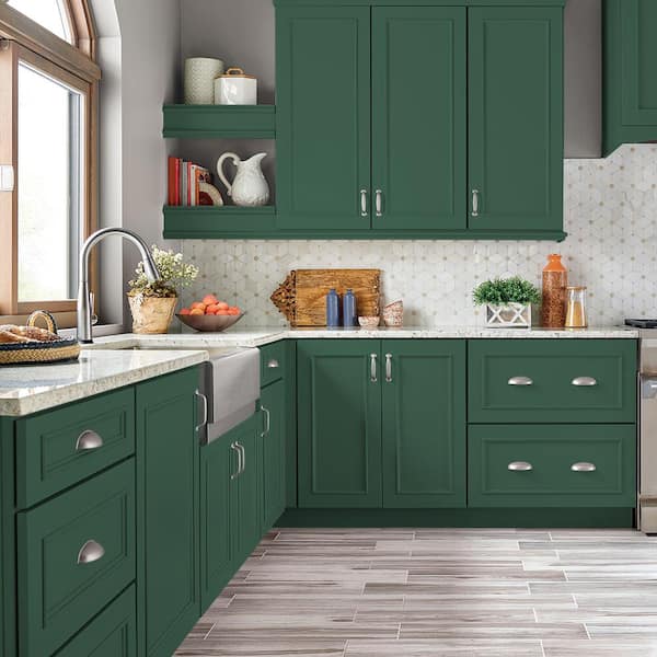 1 gal. #M420-7 Billiard Green Satin Enamel Interior/Exterior Cabinet, Door & Trim Paint
