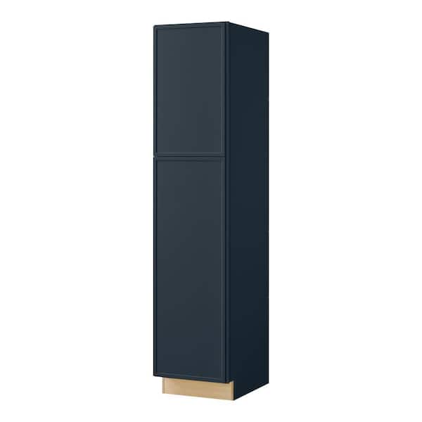 Leyton 18 in. W x 24 in. D x 84 in. H Ready to Assemble Plywood Slim Shaker Pantry Kitchen Cabinet in Ink Blue