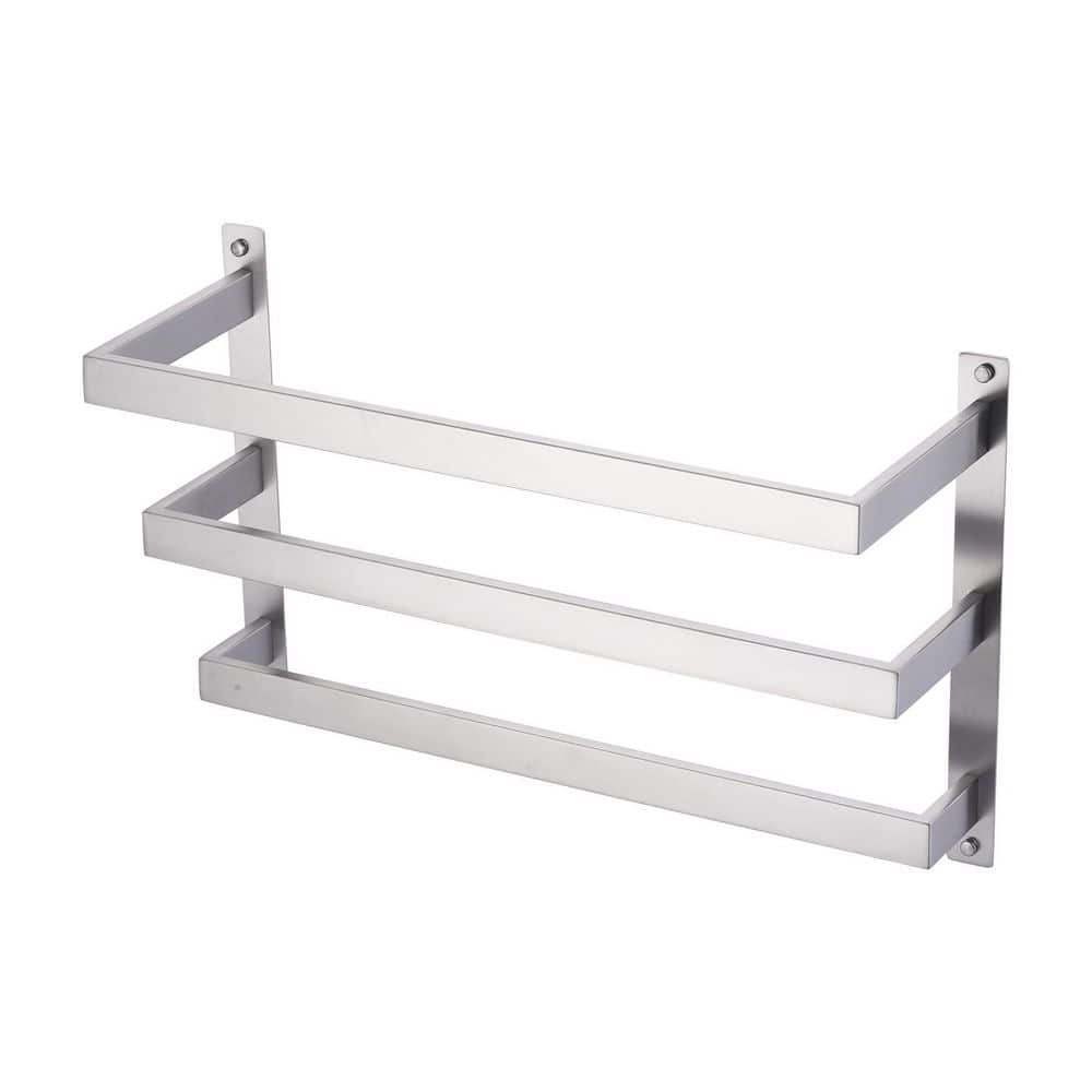 Square 20 in. 3-Tier Wall Mounted Towel Rack in Brushed Nickel price history on PriceWatchPro
