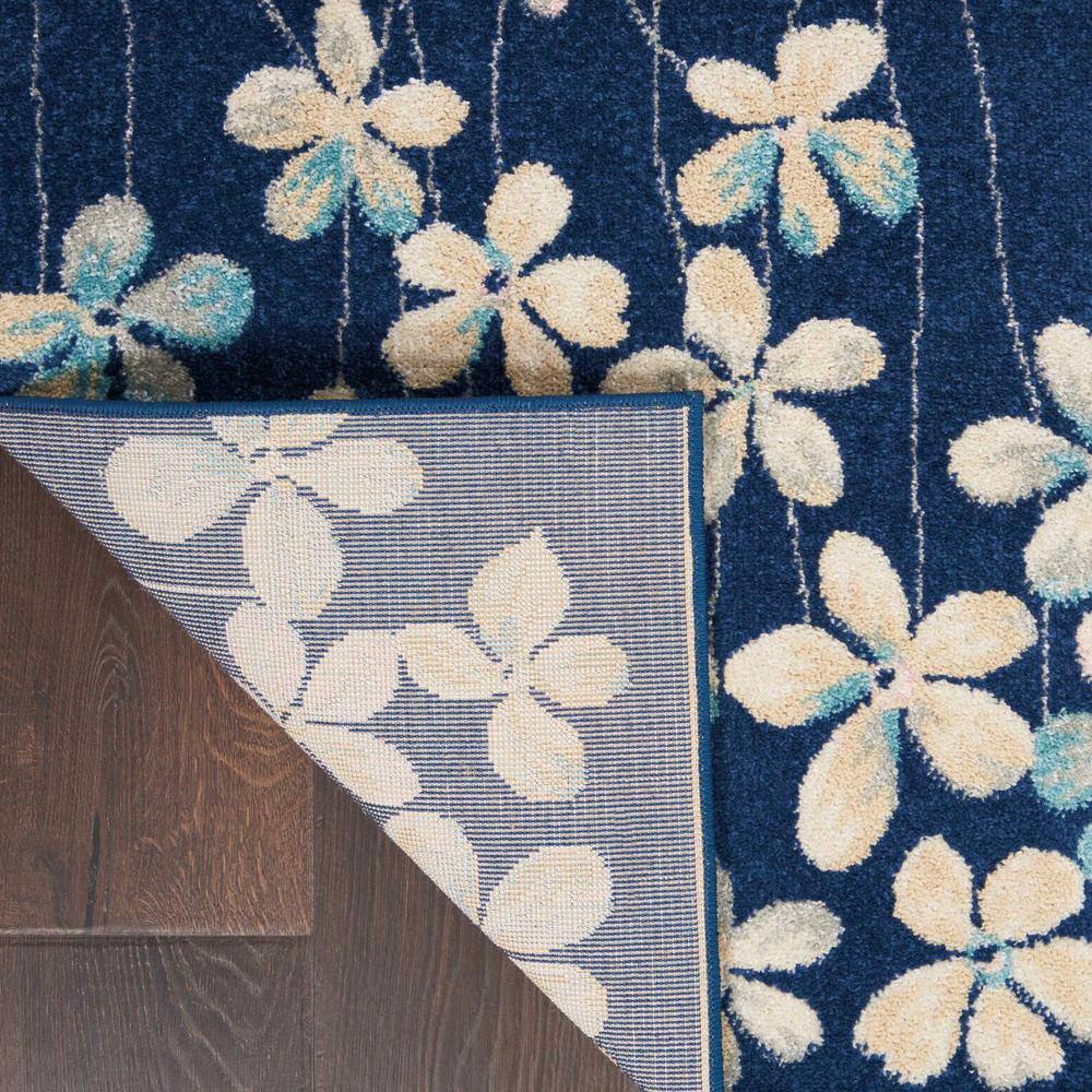 Elysian Navy Floral 5' x 7' Reversible Viscose Area Rug