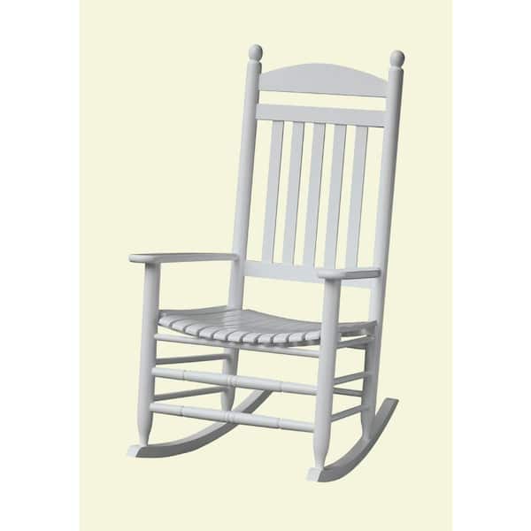 Unbranded Bradley White Slat Patio Rocking Chair
