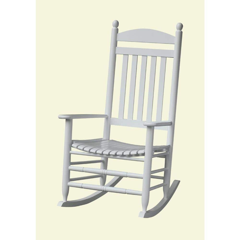 Reviews For Bradley White Slat Patio Rocking Chair 200sw Rta The Home Depot