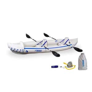 370 Professional 3-Person Inflatable Sport Kayak Canoe with Paddles