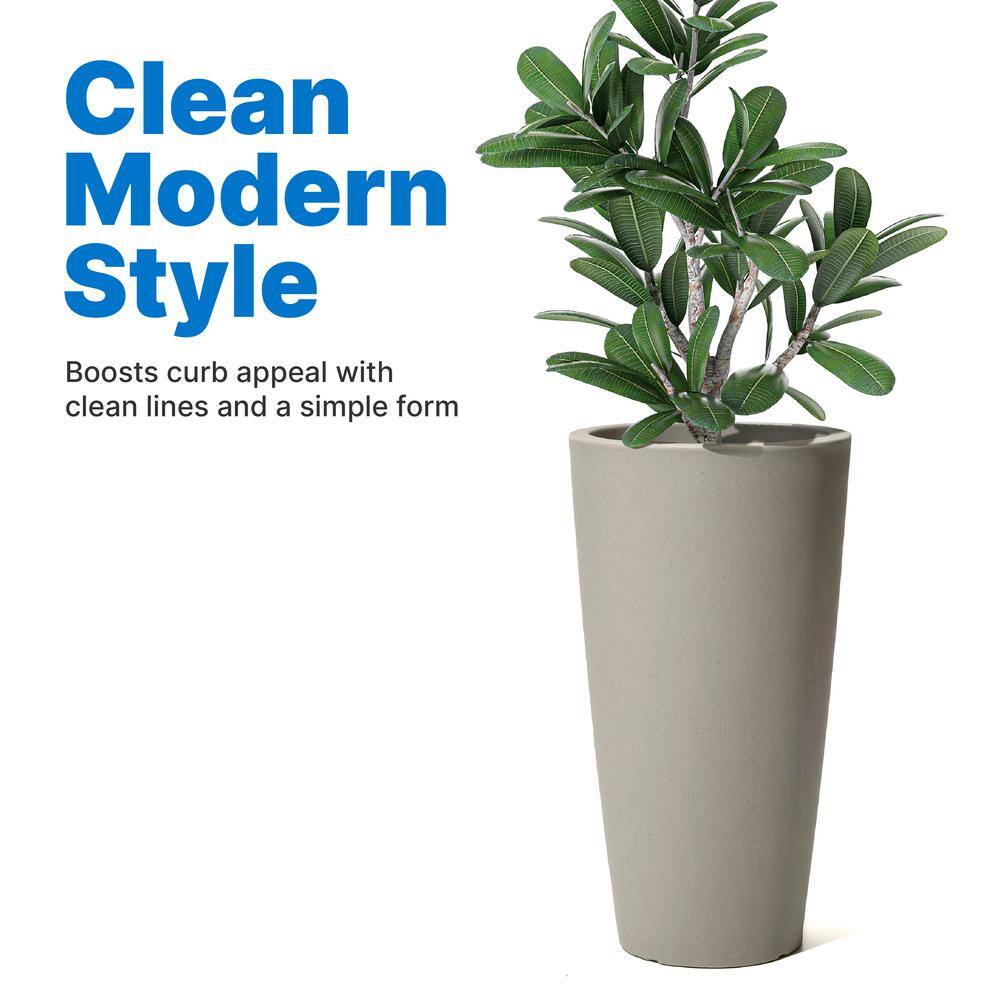 Tremont Tall Concrete Resin Round Indoor/Outdoor Planter Set