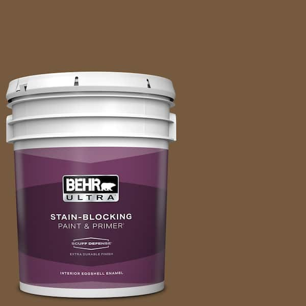 BEHR ULTRA 5 gal. #290F-7 Wooden Cabin Extra Durable Eggshell Enamel Interior Paint & Primer