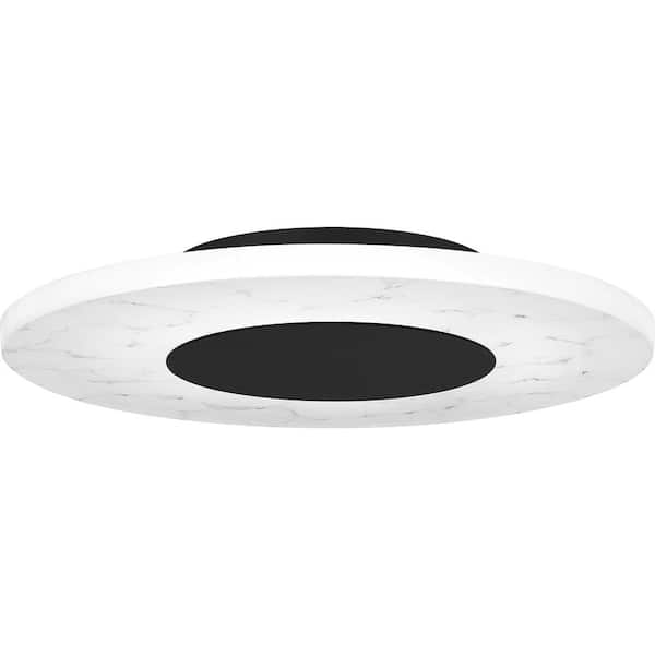 Rockwell 14 in. Matte Black Integrated LED Flush Mount