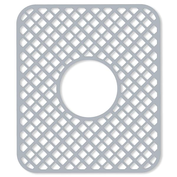 13 in. x 11 in. Trellis Pattern Silicone Sink Protector Mat with Center Drain, Light Gray, 2-Pack