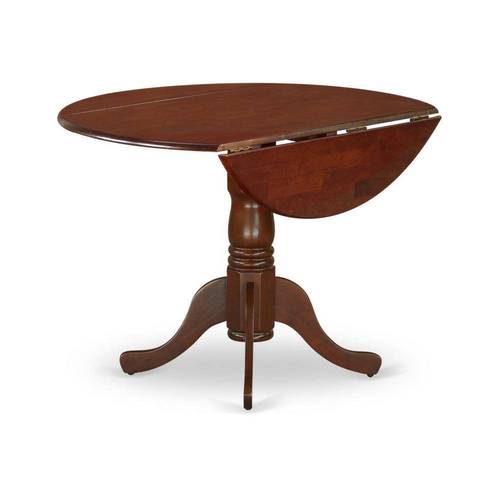 Mahogany Round Dining Table Set with 4 X-Back Chairs