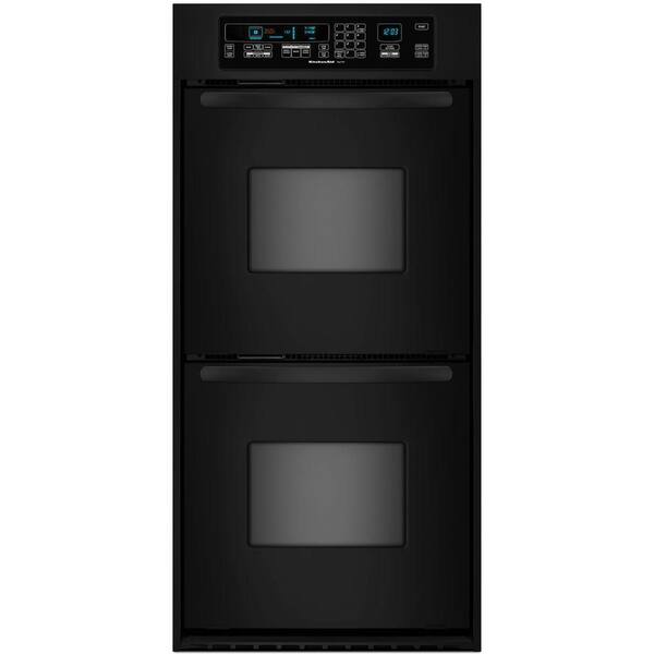 KitchenAid Architect Series 24 in. Double Electric Wall Oven Self-Cleaning with Convection in Black