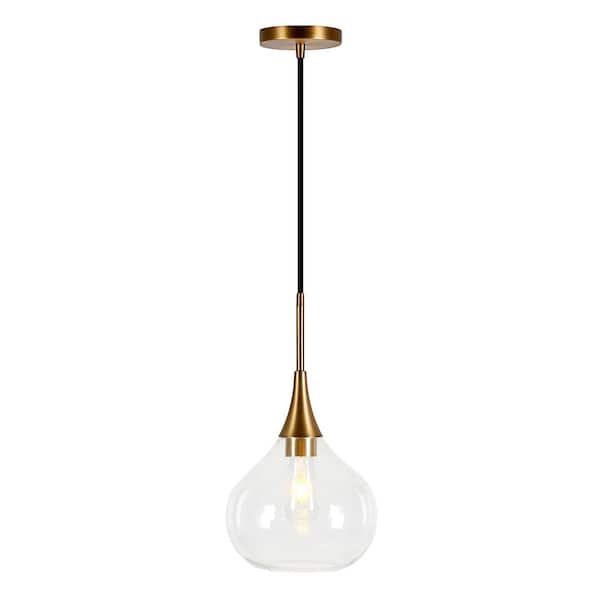 Meyer&Cross Ida 1-Light Brass Pendant with Clear Glass Shade