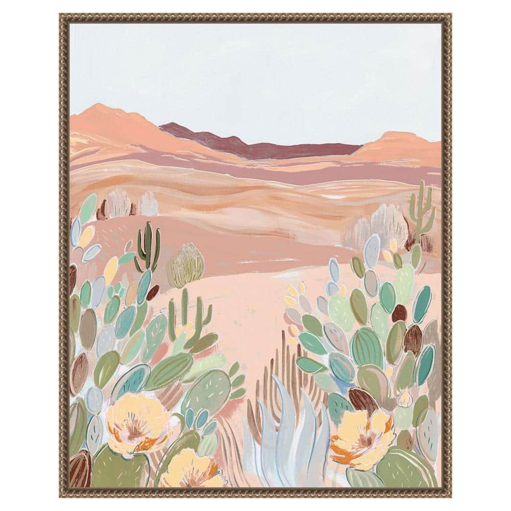 Warm Sunbaked Desert II Abstract Expressionism Canvas Art with Bronze Frame