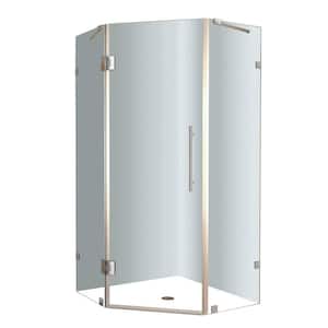 Neoscape 34 in. x 34 in. x 72 in. Frameless Neo-Angle Shower Enclosure in Chrome with Clear Glass