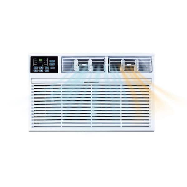 8,000 BTU (DOE) 115-Volt Through-The-Wall Air Conditioner Cools 350 sq. ft. with Heater with Remote in White