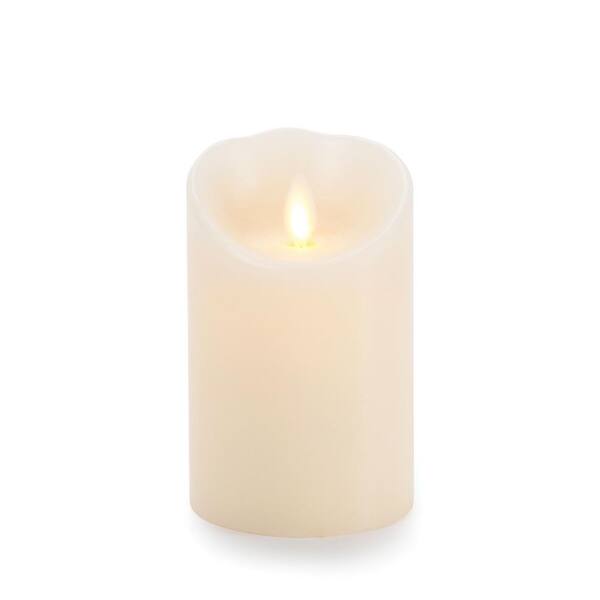 Luminara Classic Pillar 3 in. W x 6 in. H Ivory Vanilla Scented With Timer