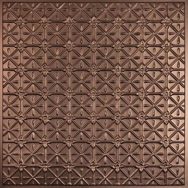 Ceilume Continental Faux Bronze 2 ft. x 2 ft. Lay-in or Glue-up Ceiling Panel (Case of 6)