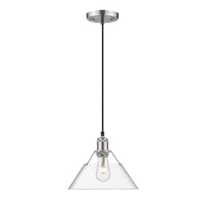 Orwell 100-Watt 1-Light Pewter and Clear Glass Pendant Light