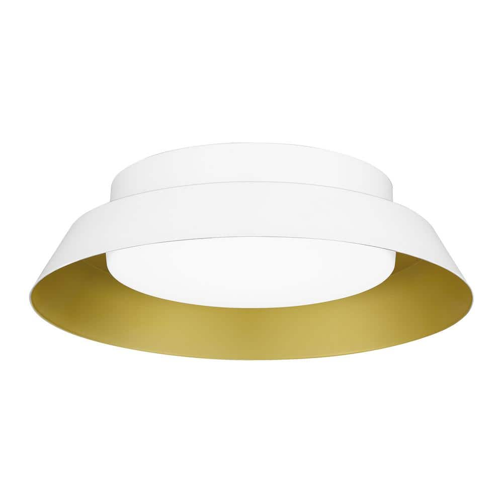 Home Decorators Collection Delaney 13 in. White LED Flush Mount ...