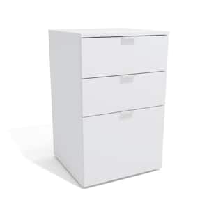 Berkeley 3-Drawer White File Cabinet 28.27 in. H x 18.11 in. W x 17.7 in. D