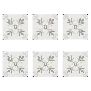 Aster Blossom Green 8.77 in. x 8.77 in. Matte Porcelain Floor and Wall Tile (6.99 Sq. Ft./Case)