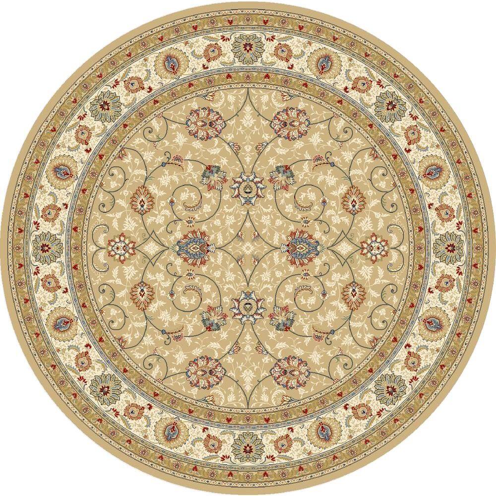 Home Decorators Collection Vaughan Light Gold/Ivory 5 ft. x 5 ft. Round