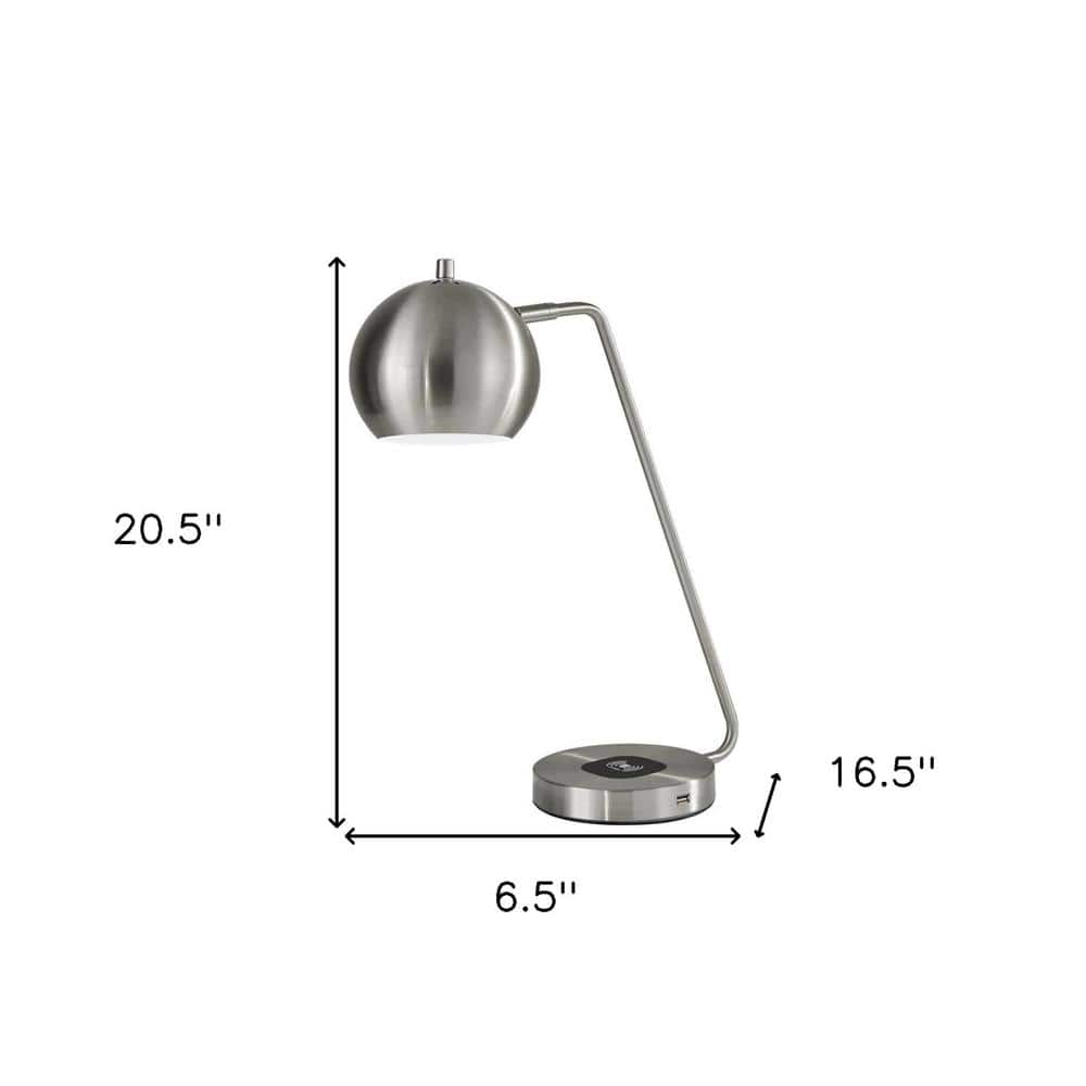 HomeRoots Charlie 20.5 in. Silver Integrated LED No Design Interior ...