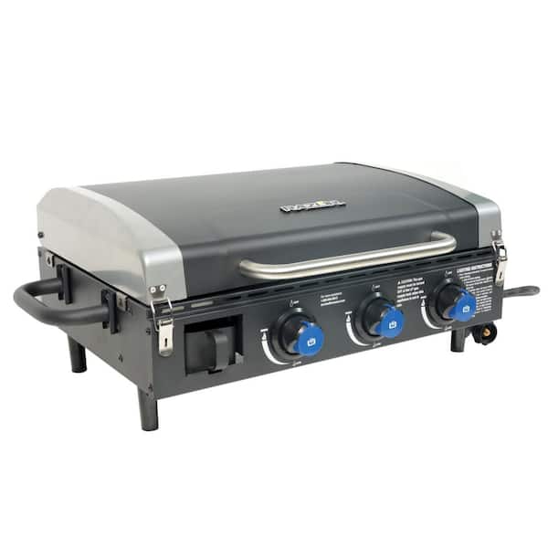Razor GGC2228MG 25 in. 3-Burner Portable Propane Gas Griddle with Lid in Black - 3