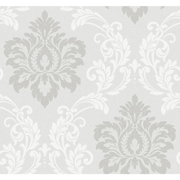 Seabrook Designs Cool Mist Deco Damask Paper Un-Pasted Non-Woven ...