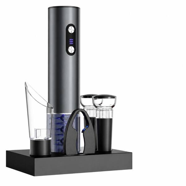 Electric Wine Opener 6-in-1 Gift Set with Aerator, Vacuum Stoppers and Foil Cutter for Wine Enthusiasts