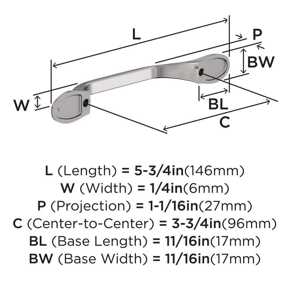 Ravino Polished Chrome Arch Cabinet Pull with Mounting Hardware