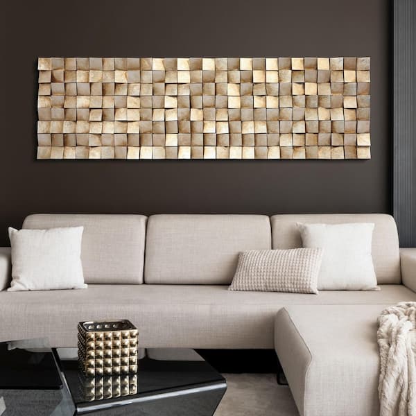 72 in. x 22 in. Textured 2 Mixed Media Hand Painted Dimensional Wall Art
