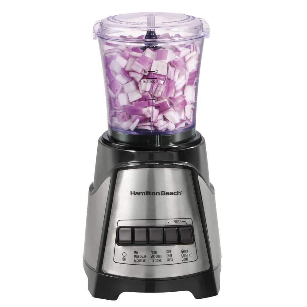 Hamilton Beach Black and Silver 40oz Glass Blender with Chopper Attachment